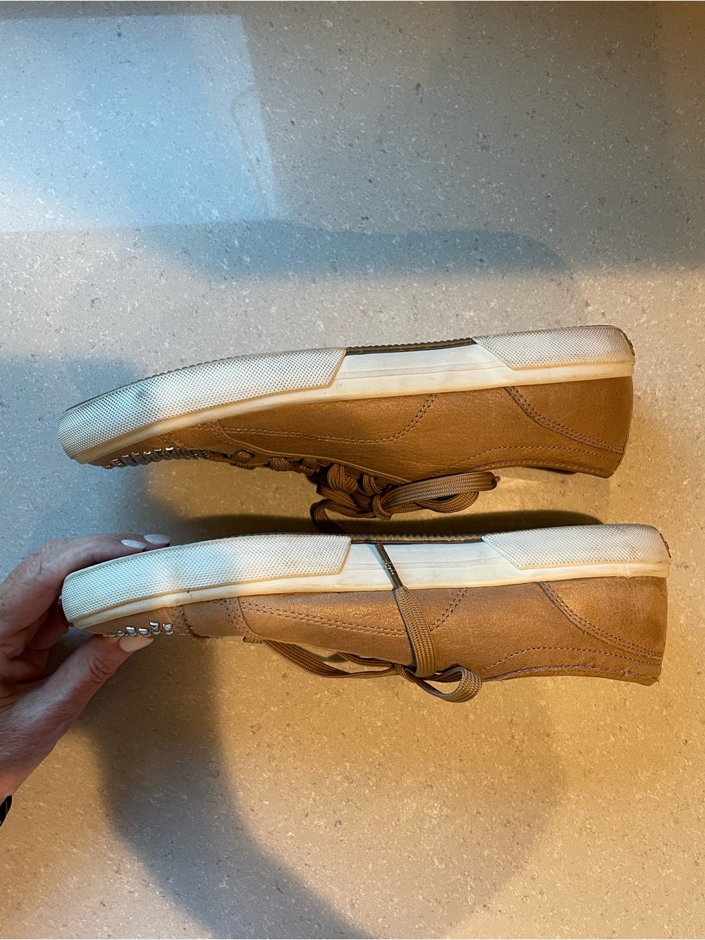 Michael Kors Boerum Studded Sneaker | Tan/Silver - Picture 8 of 10